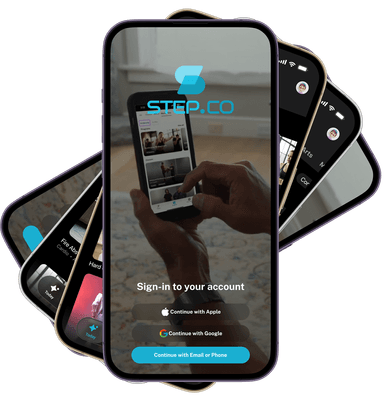 Step.co mobile app interface