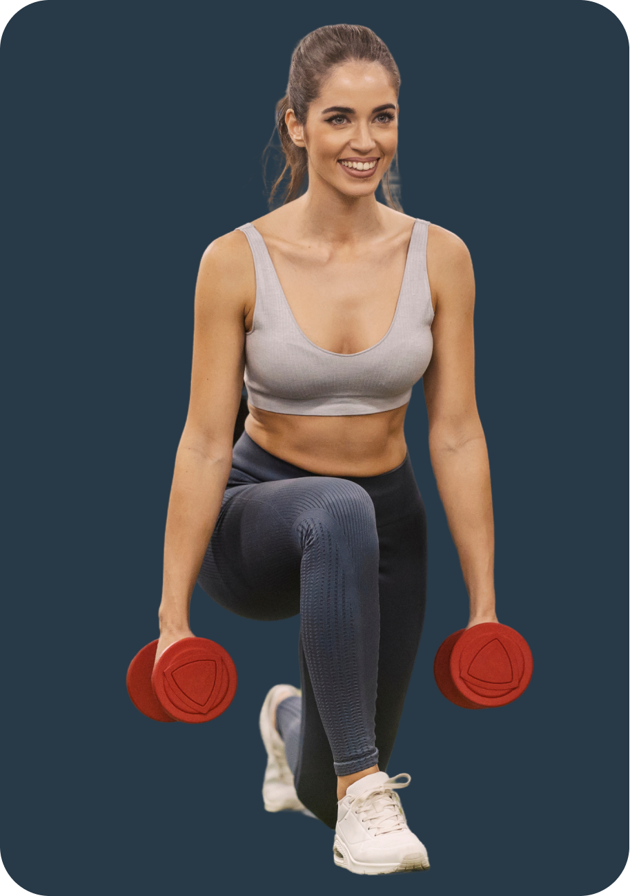 Female fitness coach smiling and ready for a workout